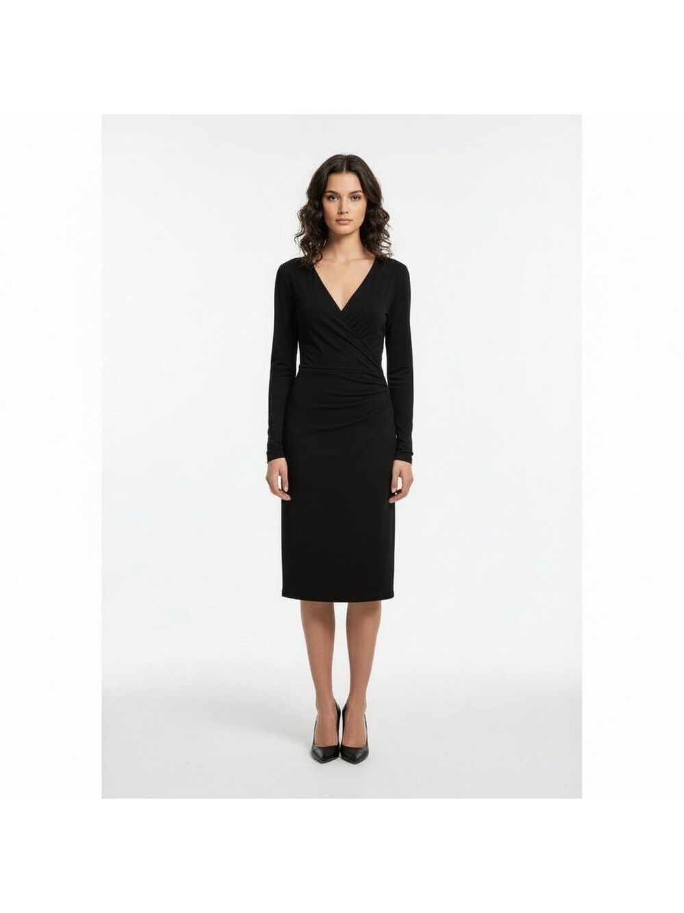 Banana Republic Black Long Sleeve Wrap Dress Small normcore